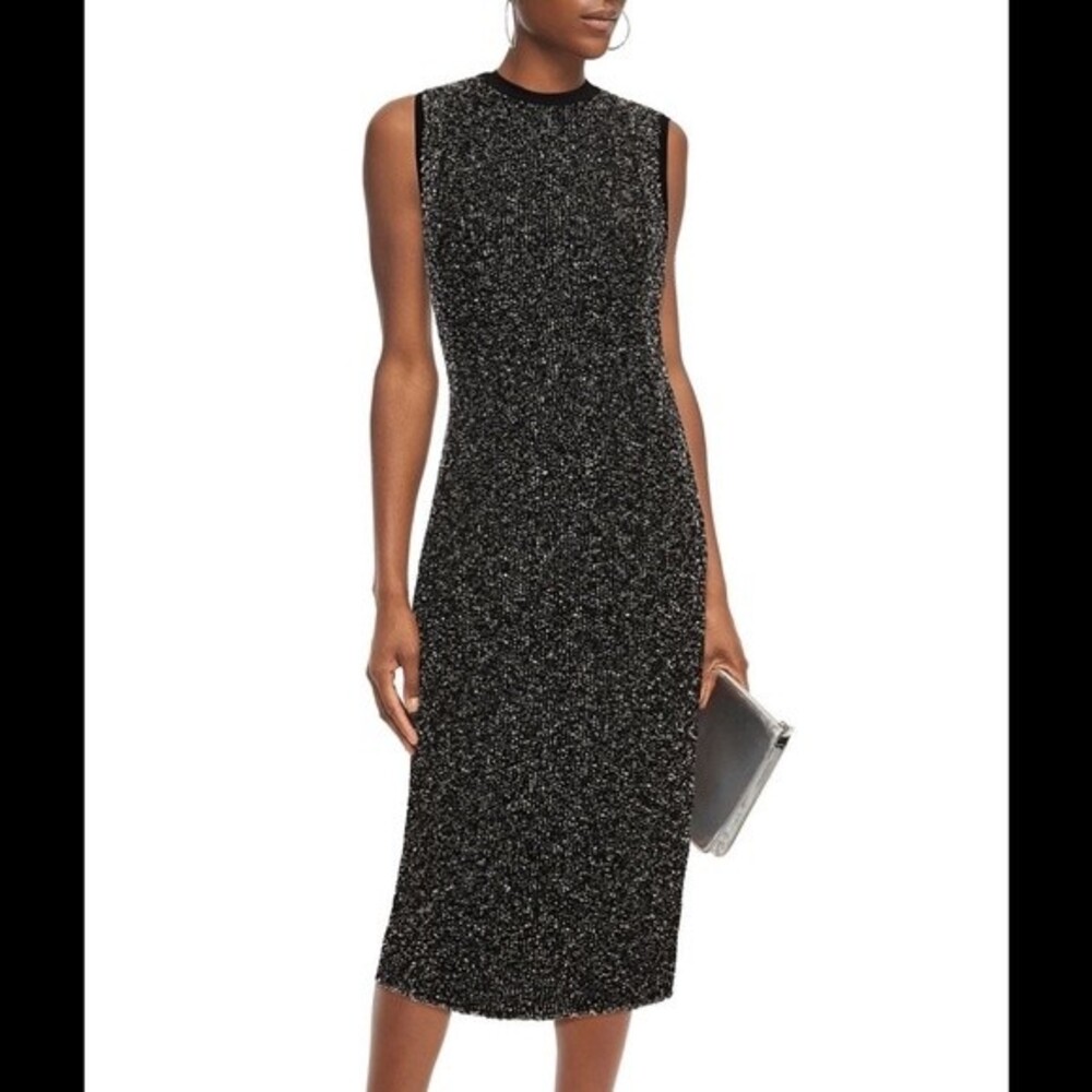 Reiss Vintage Black Sleek Shift Styled Sparkly Formal Dress